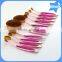 Pro private label foundation mermaid rose gold 10pcs oval makeup brush set