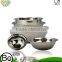 Curved Lip And Flat Base Stainless Steel Mixing / Prep Bowl Kitchen Set, Mirror Finish, 6 Pieces