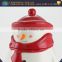 Christmas Vintage Style Biscuit Barrel Snowman Ceramic Cookie Jar