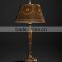 Antique Wood Carved Vase Shaped Table Lamp With Shade, Wooden Desk Lamp Painting With Sexy Leopard, Home Decorative Art & Crafts