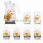 1400ml halloween christmas fruit color printing jug and 6pcs cups set drinking glass jug set