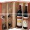 two bottles wood wine box