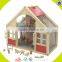 wholesale beautiful wooden toddler doll house toy kids blue wooden doll house top sale wooden doll house toy W06A038