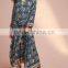 Boho Printed Long Sleeve Tie-Waist Details Frog Women Maxi Dress HSd5208