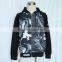 2015 New Fashion Design Black Color Digital Printing Men's Zipper Pocket Hoodies