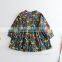 Girls Ruffles Mushroom Print Dress Cute Baby Neck Trimmed With Fall Party Clothes