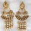 PEARL Dangler gold tone dangler POLKI EARRINGS
