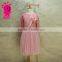 New Model girl long sleeveless dress Kids Girls Party Dress Peach Dress With Angel Wings
