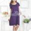 Lace trim square neck short sleeves bamboo sleep gown solid colors