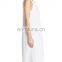 C93 Scoop Neck Cotton Flowy Plain White Beach Dress
