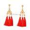 Fashion Jewelry Bohemian Earring Women Long Red Tassel Fringe Dangle Earring