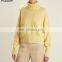 Yellow Mid Weight Roll Neck Patch Pocket Chunky Knit Sweater