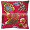 Indian 100% Cotton Cushion Cover Handmade Fruit Print Embroided Home Decor Sofa Pillow Case Kantha Cushion Cover