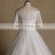 Princess Off Shoulder Applique Lace & Beads 1/2 Sleeve Wedding Party Dress