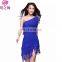 L-7007 Sexy single shoulder peformance fringe women latin dance dress