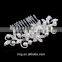 Hot Ladies Silver Rhinestone Bridal Wedding Flower Pearls Crystal Hair Clip Comb Jewelry