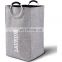 grey imitation jute eco-friendly bin storage large home fabric laundry hamper bag  toys clothing storage basket with handles
