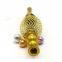 115mm Length Metal Yellow Smoking Pipe With Metal Beads Lantern Shape Cigarette Holder Filter Rod With Penant