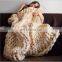 Hot selling custom handmade knit yarn super chunky throw 100% acrylic wool blanket