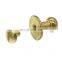 Brass round head button stud screw back leather screw