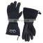 Black full grain cowhide leather snow outdoor water repellent gloves warming waterproof winter gloves