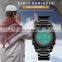 SKMEI 1734 Stainless Steel Prayer Azan Wrist Watch Arabic Islamic Muslim Direction Qibla Watch