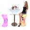 plastic beach chair and table /Time Modern PE Plastic Shell Material Outdoor Furniture LED Light Glowing Bar Led Chair
