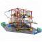 Adventure Indoor Playground Ropes Course With Roller Glider