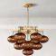 Modern rectangular brass blown glass chandelier ceiling luxury decoration chandelier living room hotel