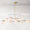 Linear brass opal matte glass globular shade living room ceiling  decorative chandelier , hotel ceiling decoration chandelier