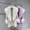 New autumn and winter wool double-sided woolen coat, imported fox fur collar fur silhouette tie coat, medium length