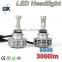OEM universal all in one no fan led headlight super bright 3000lm 5 color available