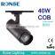 Ronse 2016 Best-selling Barrel 40W COB LED Track Spot Lights Adjustable Beam Angle