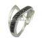 unique design black zircon silver jewelry ring