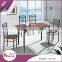 Dining room furniture modern cheap melamine panel wooden 4 seater low dining table designs