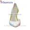 White leather side cut pointed toe ladies high heels