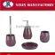 Mosaic purple glass bathroom accessories set