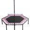 50inch hexagon fitness trampoline with handle and frame pad for adult