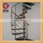Modern exterior stainless steel wood round stairs --YUDI