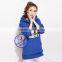 Wholesale cheap plain 100% polyester women blue hoodie