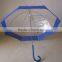 23inches*8ribs j Handle Blue Slim Trim Custom Bubble Plastic Umbrella