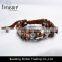 2016 Handmade ancient copper zinc alloy braided leather bracelet jewelry