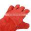 factory sales red leather welding working gloves