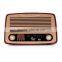 Portable vintage wooden retro radio with usb player