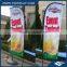 Angled flying beach flag pole banner
