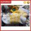 V-103 Breathable pretty anti-slip knitted crochet baby socks in white with light yellow