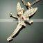 18k gold angel wing crystal wedding necklace