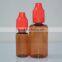 hot selling 10ml 30ml amber plastic bottle with long thin tip  China