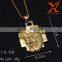 18K Gold Stainless Steel chakra Jewellery Big Weight Jesus Face Head Cross Pendant