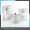 Hot Sale Hanging Silver Mercury Glass Votives Tealight Holder Ribbed Glass Jars For Candle